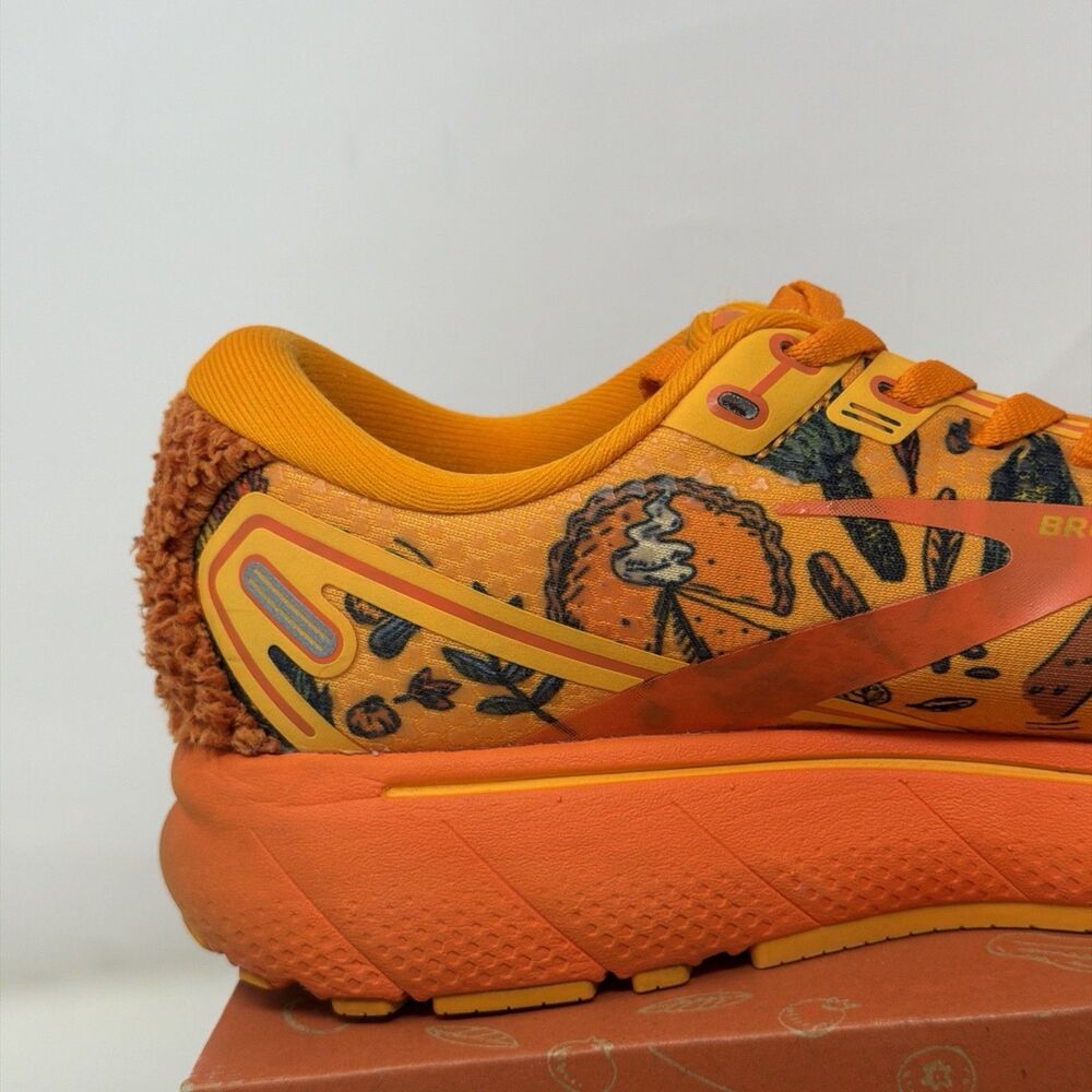Brooks Ghost 14 Turkey Trot Thanksgiving Running Shoes Women 7B Orange AUTH - Picture 9 of 16